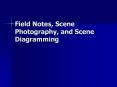 Field Notes, Scene Photography, and Scene Diagramming Fiel