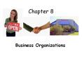 Chapter 8 Business Organizations Business Organization is a