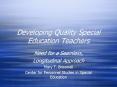 Developing Quality Special Education Teachers Need for 