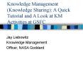 Knowledge Management (Knowledge Sharing): A Quick Tutoria
