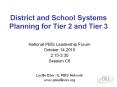 District and School Systems Planning for Tier 2 and Tier 