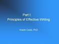 Principles of Effective Writing Kristin Cobb, PhD Principle