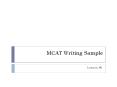 Lesson #1 Strategies and Tips for Writing Sample Preparatio