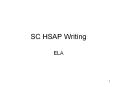 SC HSAP Writing ELA SC HSAP Writing Strategy Extende