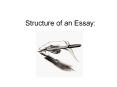 Structure of an Essay:  FLEE  Map   the basic structure fo