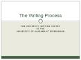 The Writing Process THE UNIVERSITY WRITING CENTER AT TH
