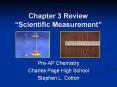 Chapter 3 Review  Scientific Measurement  Pre-AP Chemistr