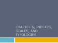 CHAPTER 6, INDEXES, SCALES, AND TYPOLOGIES ANSWER: D