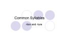 Common Syllables -tion and -ture-tion and ture An envelop