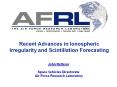 Recent Advances in Ionospheric Irregularity an