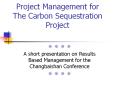 Project Management for The Carbon Sequestration Project    