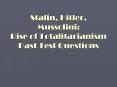 Stalin, Hitler, Mussolini: Rise of Totalitarianism Past Tes