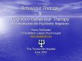 Behaviour Therapy & Cognitive-Behaviour Therapy A