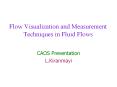 Flow Visualization and Measurement Techniques in Fluid Flow