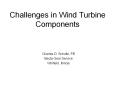 Challenges in Wind Turbine Components Charles D. Schultz, P