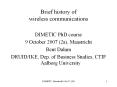 Brief history of wireless communications DIMETIC PhD cours