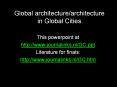 Global architecture/architecture in Global Cities Thi