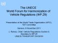 The UNECE World Forum for Harmonization of Vehicl
