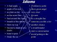 Idioms A bad apple apple of his eye as plain as day as th