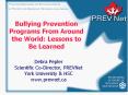Bullying Prevention Programs From Around the World: Lesson