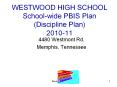 WESTWOOD HIGH SCHOOL School-wide PBIS Plan (Discipline Plan