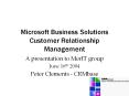 Microsoft Business Solutions Customer Relationshi