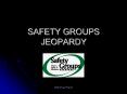 SAFETY GROUPS JEOPARDY Safety Groups Program JEOPARDY Safet