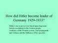 How did Hitler become leader of Germany 1929-1933? Hitler 