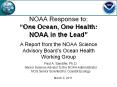 NOAA Response to:  One Ocean, One Health: NOAA in the Lead