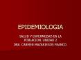 EPIDEMIOLOGIA SALUD Y ENFERMEDAD EN LA POBLACION. UNIDAD 