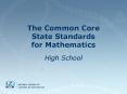 The Common Core State Standards for Mathematics High Schoo