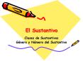 El Sustantivo Clases de Sustantivos G nero y N mero de