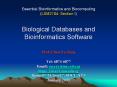 Essential Bioinformatics and Biocomputing (LSM2104: Sectio