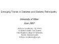 Emerging Trends in Diabetes and Diabetic Retinopath