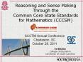 Reasoning and Sense Making Through the Common Core Stat