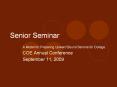 Senior Seminar A Model for Preparing Upward Bound Senior