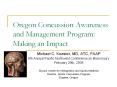 Oregon Concussion Awareness and Management Program: Makin