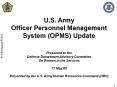 U.S. Army Officer Personnel Management System (OPMS) Updat