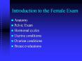 Introduction to the Female Exam Anatomy Pelvic Exam Hormona