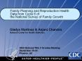 Family Planning and Reproductive Health: Data from Cycle 