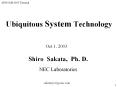APNOMS2003 Tutorial Ubiquitous System Technology Oct.1, 200