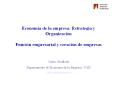 Econom a de la empresa: Estrategia y Organizaci n Funci 
