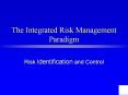 The Integrated Risk Management Paradigm Risk Identificatio