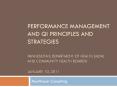 performance management and qi principles and strategie