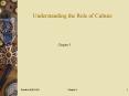 Understanding the Role of Culture Chapter 3 Chapter 3 
