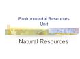 Environmental Resources Unit Natural Resources Natura