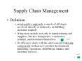 Supply Chain Management Definition an integrative approach