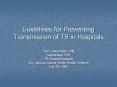 Guidelines for Preventing Transmission of TB in Hospital