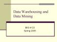 Data Warehousing and Data Mining MIS 4133 Spring 200