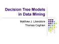 Decision Tree Models in Data Mining Matthew J. Liberator